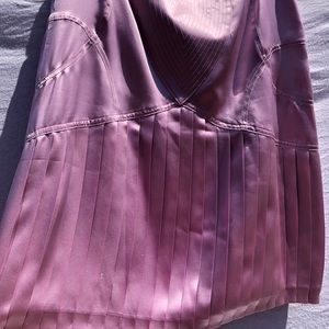 Satin, lavender mini, pleated skirt